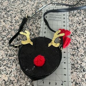 Target Black and Gold Reindeer Crossbody Bag with Playful Accents